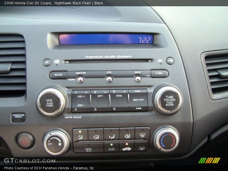 Nighthawk Black Pearl / Black 2008 Honda Civic EX Coupe
