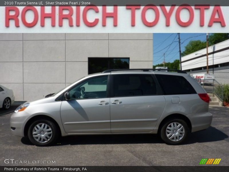Silver Shadow Pearl / Stone 2010 Toyota Sienna LE