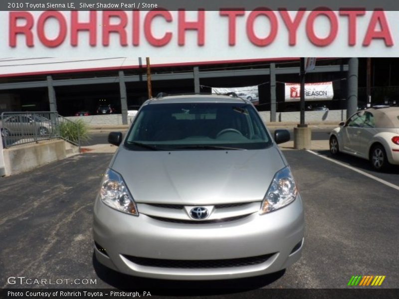Silver Shadow Pearl / Stone 2010 Toyota Sienna LE