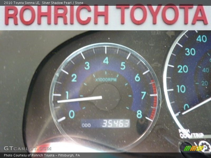 Silver Shadow Pearl / Stone 2010 Toyota Sienna LE
