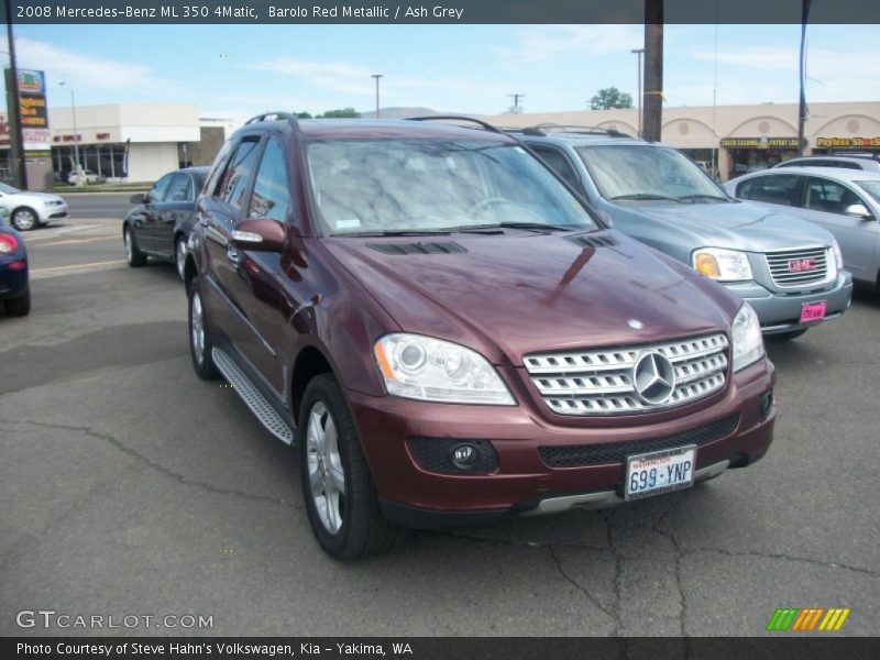 Barolo Red Metallic / Ash Grey 2008 Mercedes-Benz ML 350 4Matic