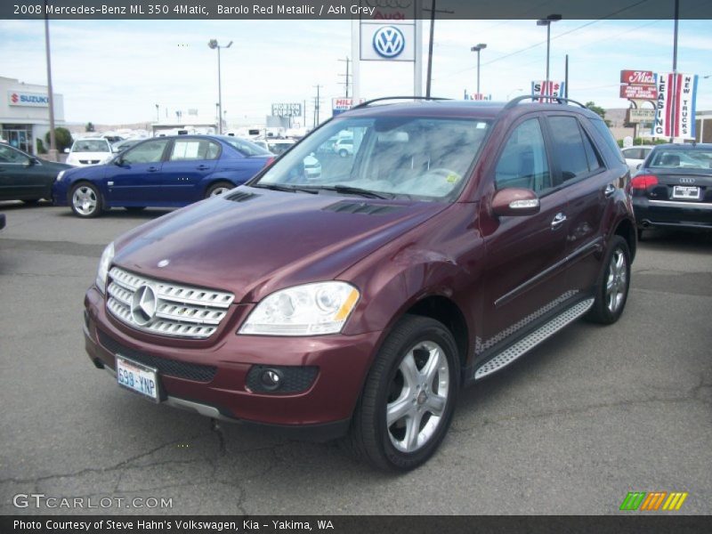 Barolo Red Metallic / Ash Grey 2008 Mercedes-Benz ML 350 4Matic