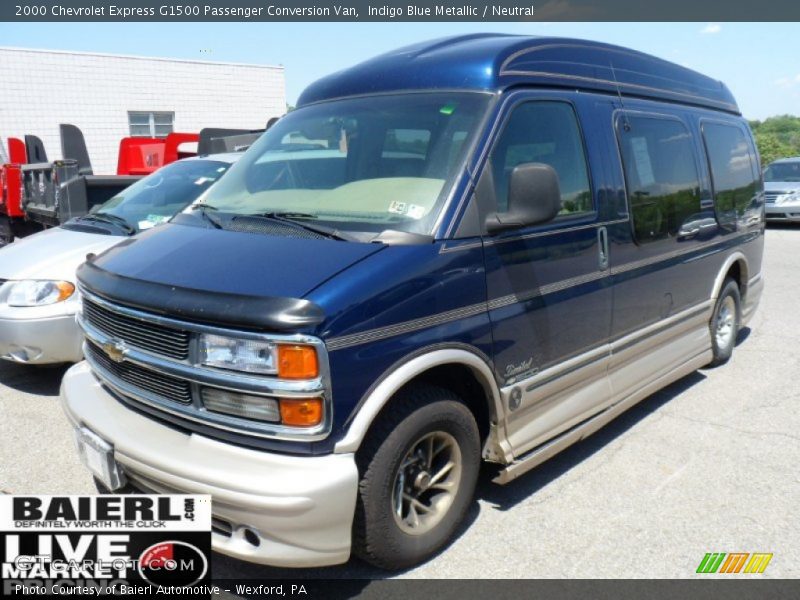 Indigo Blue Metallic / Neutral 2000 Chevrolet Express G1500 Passenger Conversion Van