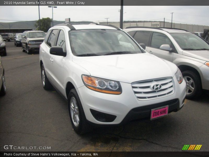 Pearl White / Gray 2010 Hyundai Santa Fe GLS 4WD