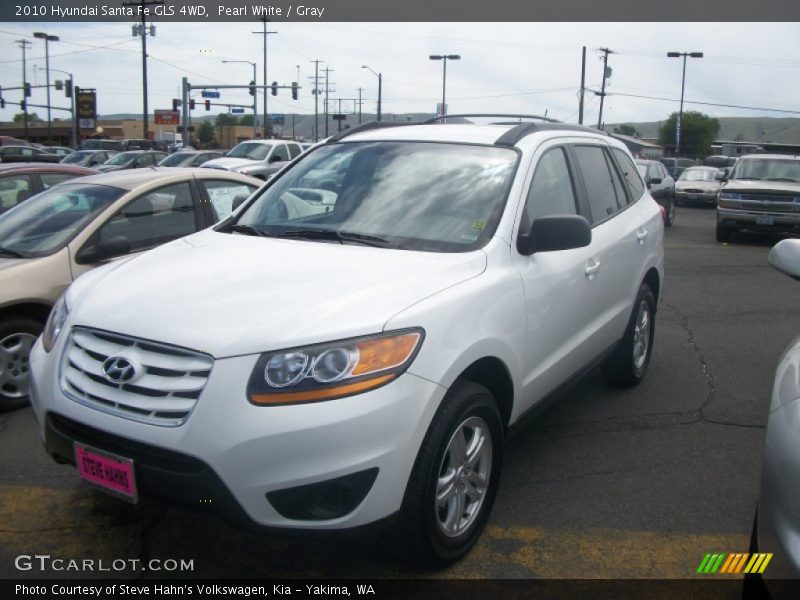 Pearl White / Gray 2010 Hyundai Santa Fe GLS 4WD