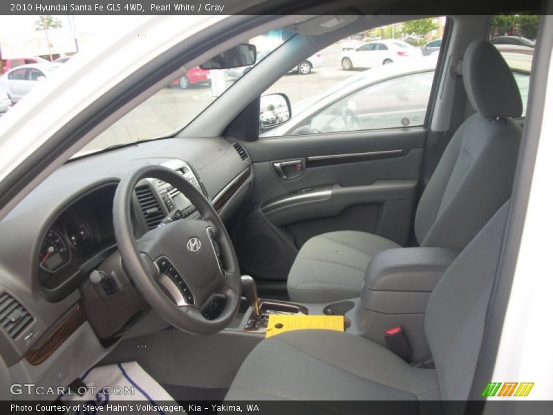 Pearl White / Gray 2010 Hyundai Santa Fe GLS 4WD