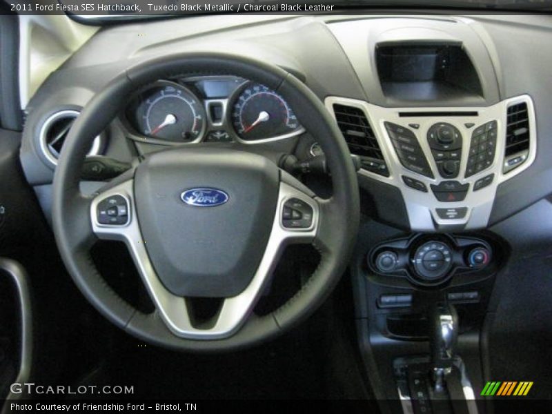 Tuxedo Black Metallic / Charcoal Black Leather 2011 Ford Fiesta SES Hatchback