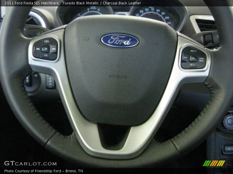 Tuxedo Black Metallic / Charcoal Black Leather 2011 Ford Fiesta SES Hatchback