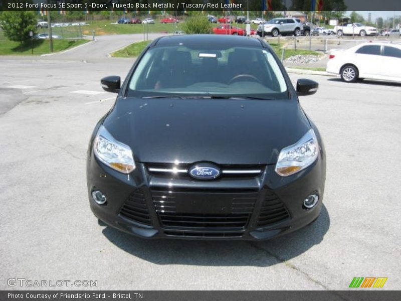 Tuxedo Black Metallic / Tuscany Red Leather 2012 Ford Focus SE Sport 5-Door