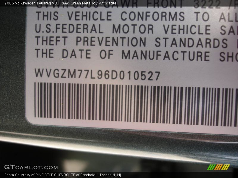 Reed Green Metallic / Anthracite 2006 Volkswagen Touareg V8