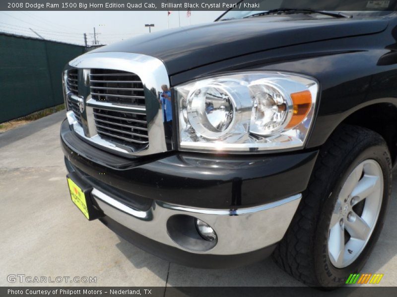 Brilliant Black Crystal Pearl / Khaki 2008 Dodge Ram 1500 Big Horn Edition Quad Cab
