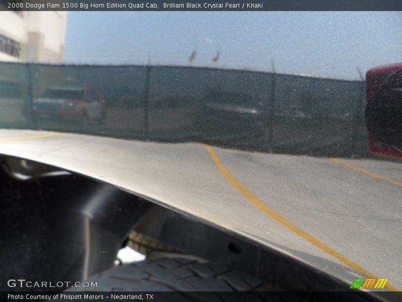Brilliant Black Crystal Pearl / Khaki 2008 Dodge Ram 1500 Big Horn Edition Quad Cab