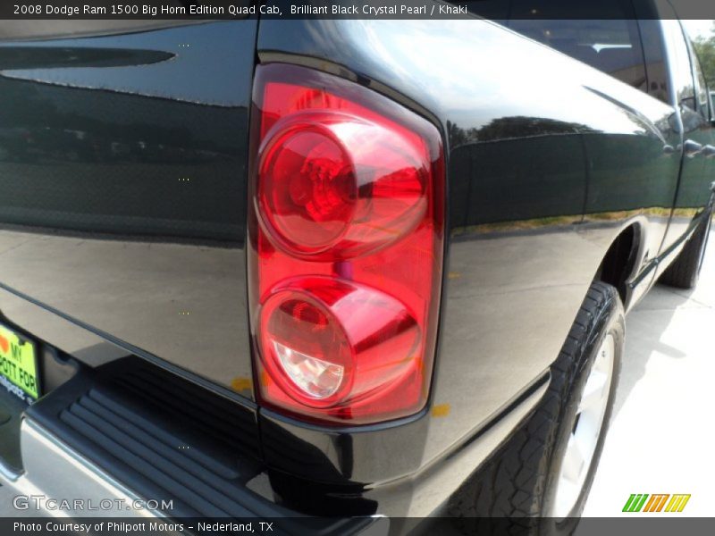 Brilliant Black Crystal Pearl / Khaki 2008 Dodge Ram 1500 Big Horn Edition Quad Cab