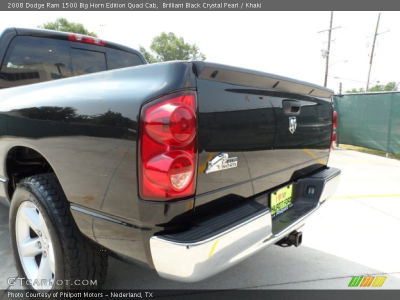 Brilliant Black Crystal Pearl / Khaki 2008 Dodge Ram 1500 Big Horn Edition Quad Cab