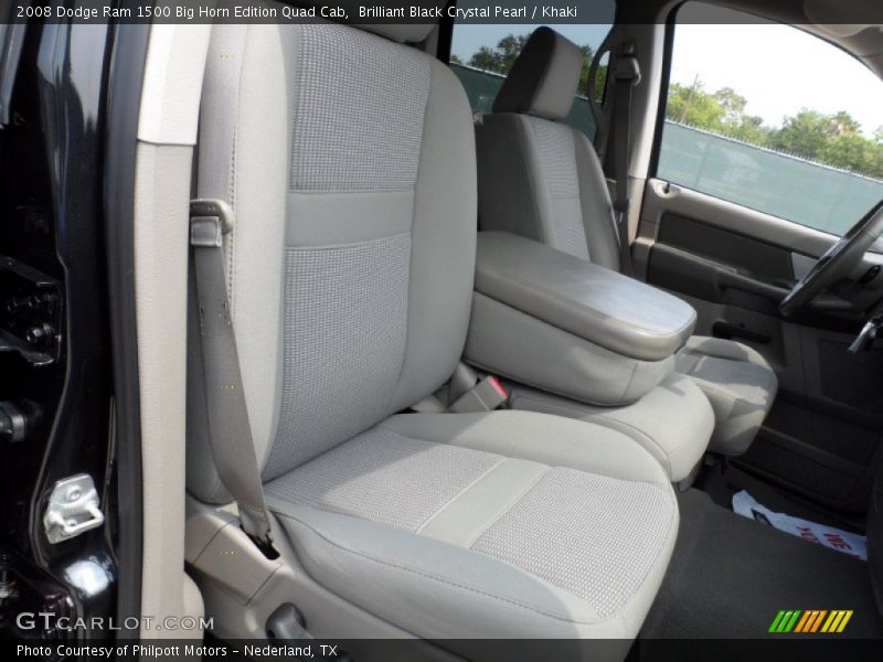 Brilliant Black Crystal Pearl / Khaki 2008 Dodge Ram 1500 Big Horn Edition Quad Cab