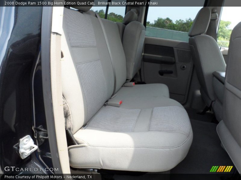 Brilliant Black Crystal Pearl / Khaki 2008 Dodge Ram 1500 Big Horn Edition Quad Cab