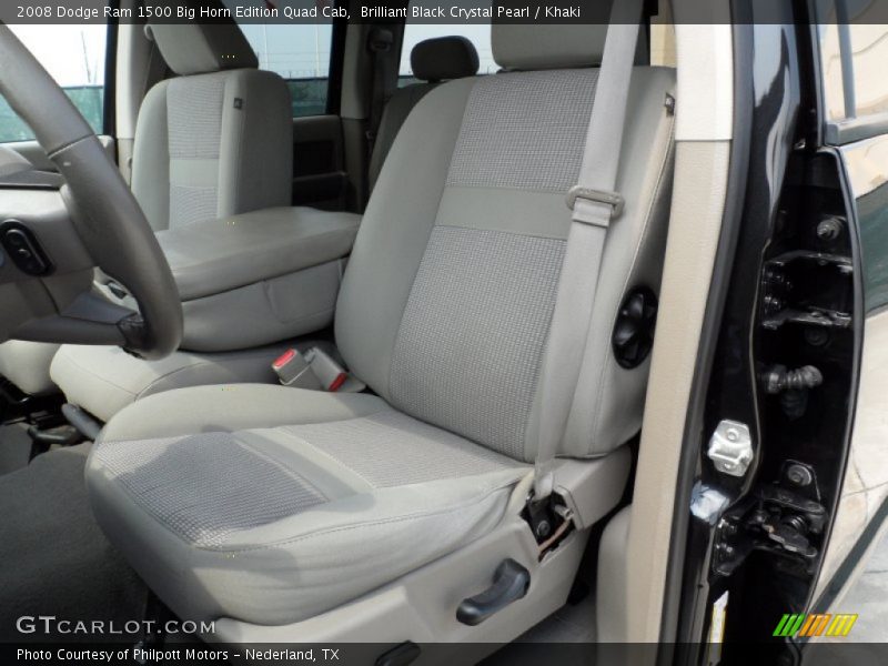 Brilliant Black Crystal Pearl / Khaki 2008 Dodge Ram 1500 Big Horn Edition Quad Cab