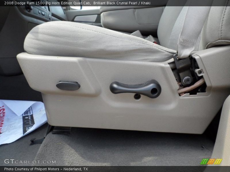 Brilliant Black Crystal Pearl / Khaki 2008 Dodge Ram 1500 Big Horn Edition Quad Cab