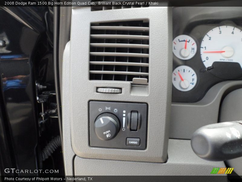 Brilliant Black Crystal Pearl / Khaki 2008 Dodge Ram 1500 Big Horn Edition Quad Cab