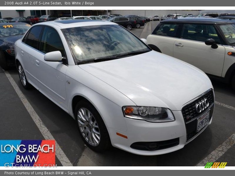 Ibis White / Beige 2008 Audi A4 2.0T S-Line Sedan