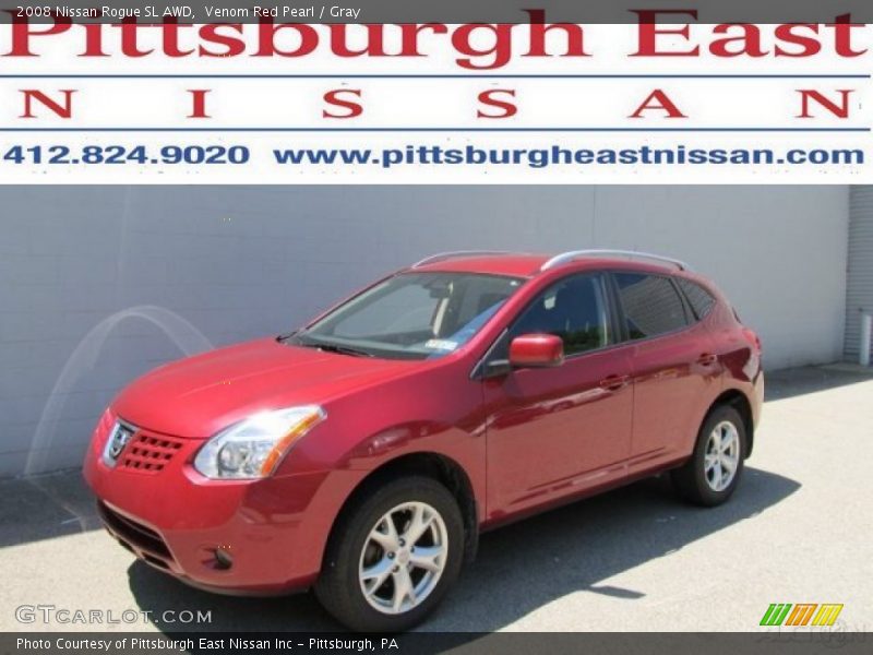Venom Red Pearl / Gray 2008 Nissan Rogue SL AWD