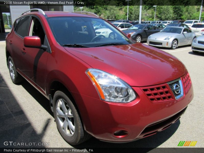 Venom Red Pearl / Gray 2008 Nissan Rogue SL AWD
