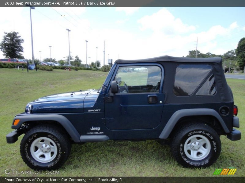 Patriot Blue / Dark Slate Gray 2003 Jeep Wrangler Sport 4x4