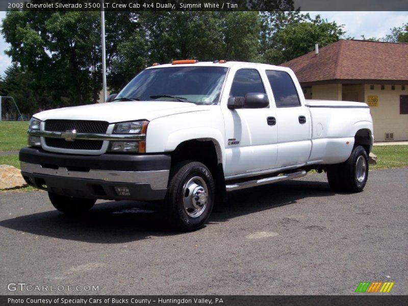 Front 3/4 View of 2003 Silverado 3500 LT Crew Cab 4x4 Dually