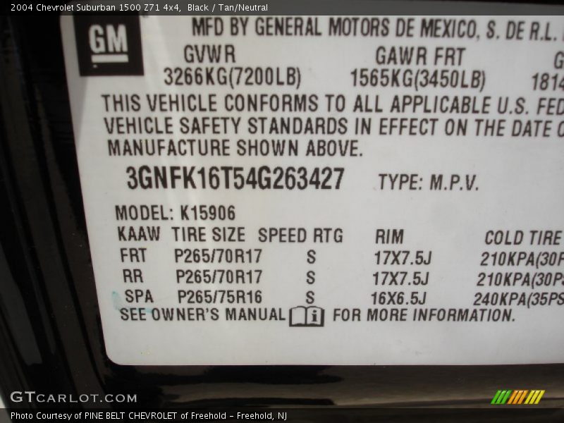 Black / Tan/Neutral 2004 Chevrolet Suburban 1500 Z71 4x4