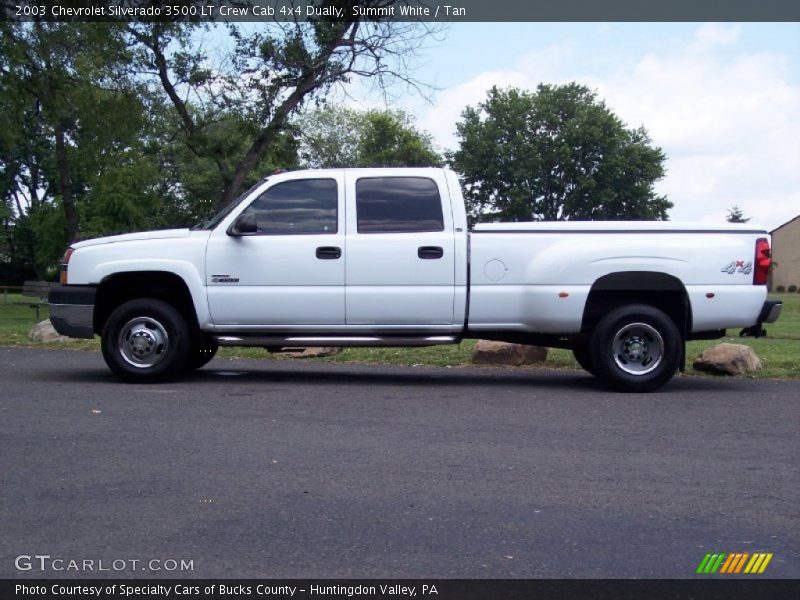 Summit White / Tan 2003 Chevrolet Silverado 3500 LT Crew Cab 4x4 Dually