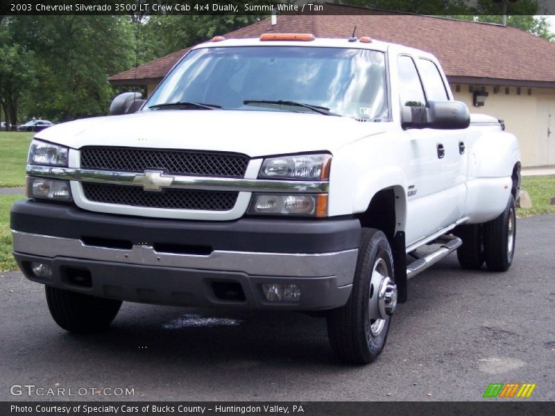 Summit White / Tan 2003 Chevrolet Silverado 3500 LT Crew Cab 4x4 Dually