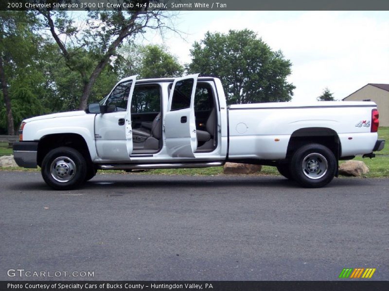 Summit White / Tan 2003 Chevrolet Silverado 3500 LT Crew Cab 4x4 Dually