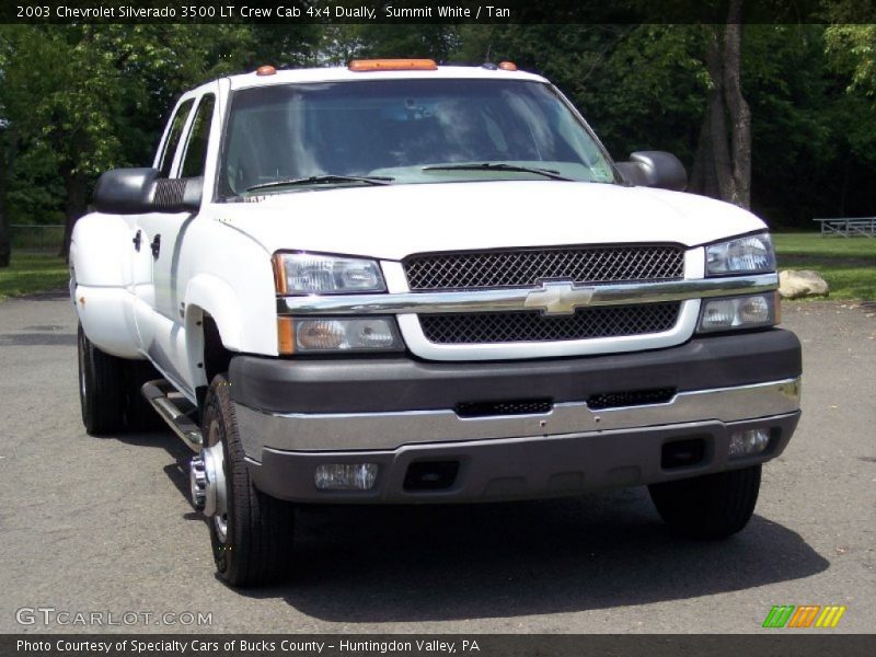 Summit White / Tan 2003 Chevrolet Silverado 3500 LT Crew Cab 4x4 Dually