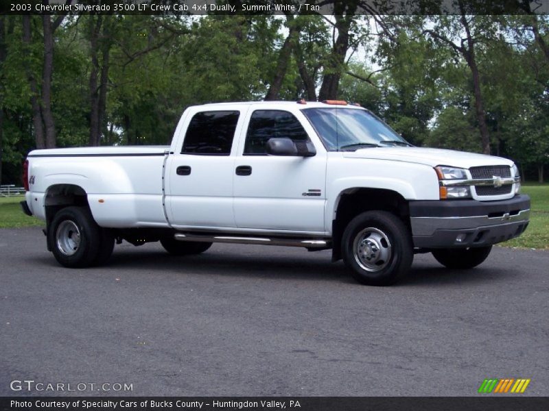 Summit White / Tan 2003 Chevrolet Silverado 3500 LT Crew Cab 4x4 Dually