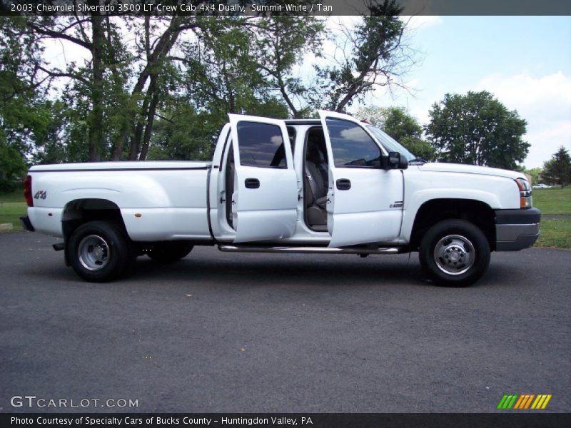 Summit White / Tan 2003 Chevrolet Silverado 3500 LT Crew Cab 4x4 Dually