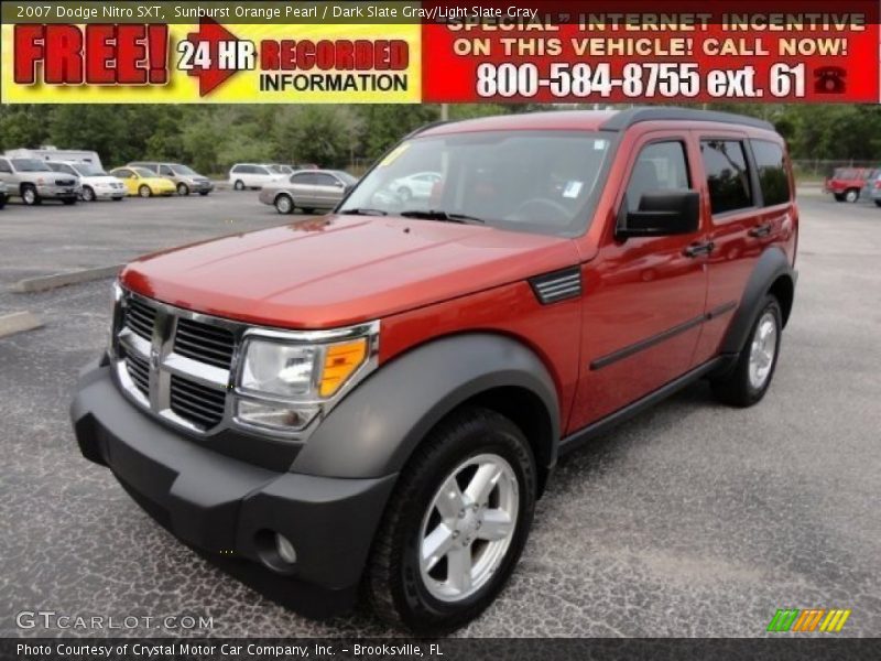 Sunburst Orange Pearl / Dark Slate Gray/Light Slate Gray 2007 Dodge Nitro SXT
