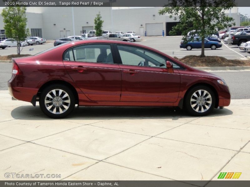 Tango Red Pearl / Beige 2010 Honda Civic EX Sedan