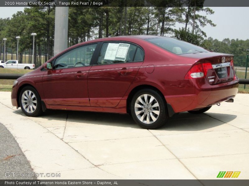 Tango Red Pearl / Beige 2010 Honda Civic EX Sedan