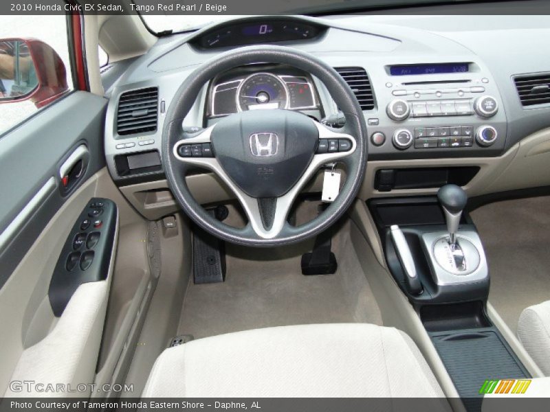 Tango Red Pearl / Beige 2010 Honda Civic EX Sedan