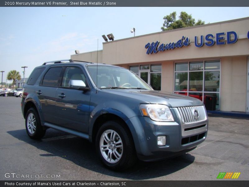 Steel Blue Metallic / Stone 2010 Mercury Mariner V6 Premier