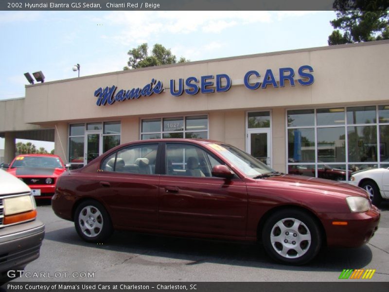 Chianti Red / Beige 2002 Hyundai Elantra GLS Sedan