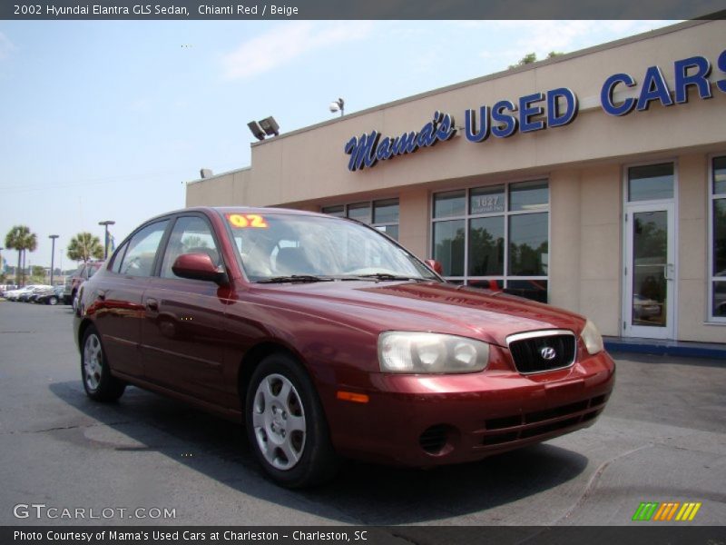 Chianti Red / Beige 2002 Hyundai Elantra GLS Sedan