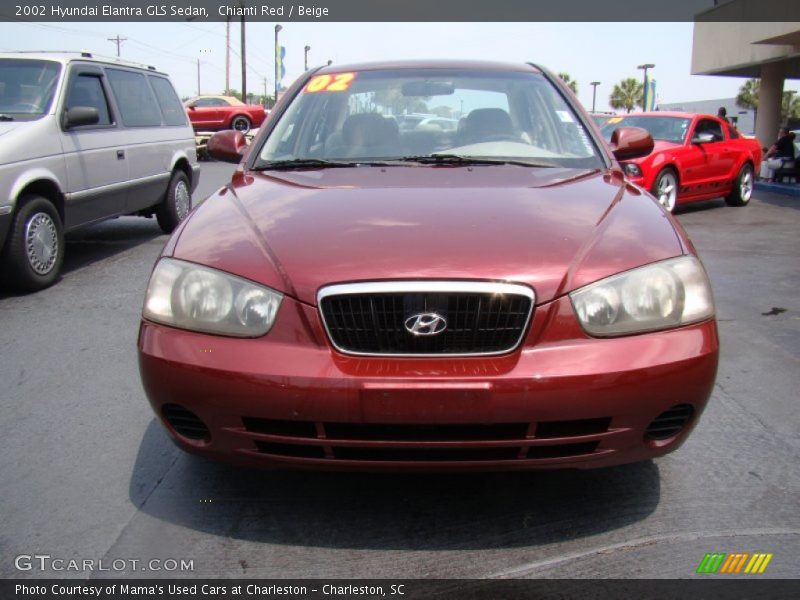 Chianti Red / Beige 2002 Hyundai Elantra GLS Sedan
