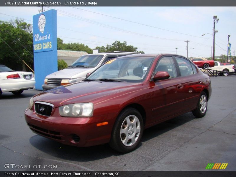 Chianti Red / Beige 2002 Hyundai Elantra GLS Sedan