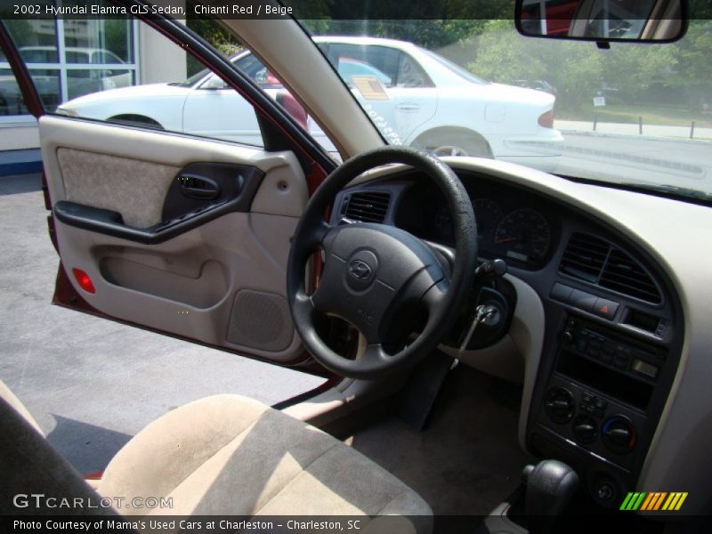 Chianti Red / Beige 2002 Hyundai Elantra GLS Sedan