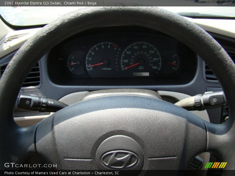 Chianti Red / Beige 2002 Hyundai Elantra GLS Sedan