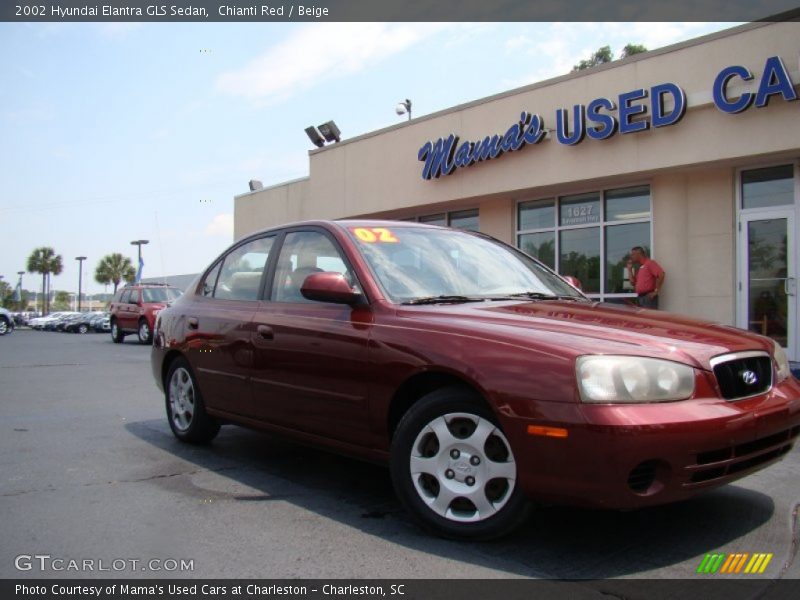 Chianti Red / Beige 2002 Hyundai Elantra GLS Sedan