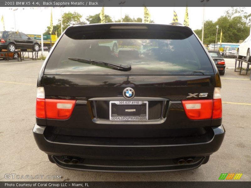 Black Sapphire Metallic / Black 2003 BMW X5 4.4i