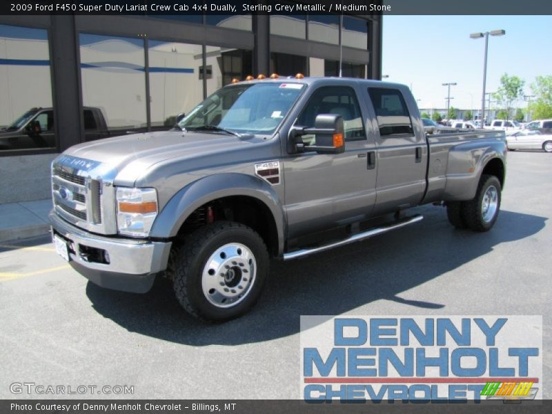 Sterling Grey Metallic / Medium Stone 2009 Ford F450 Super Duty Lariat Crew Cab 4x4 Dually
