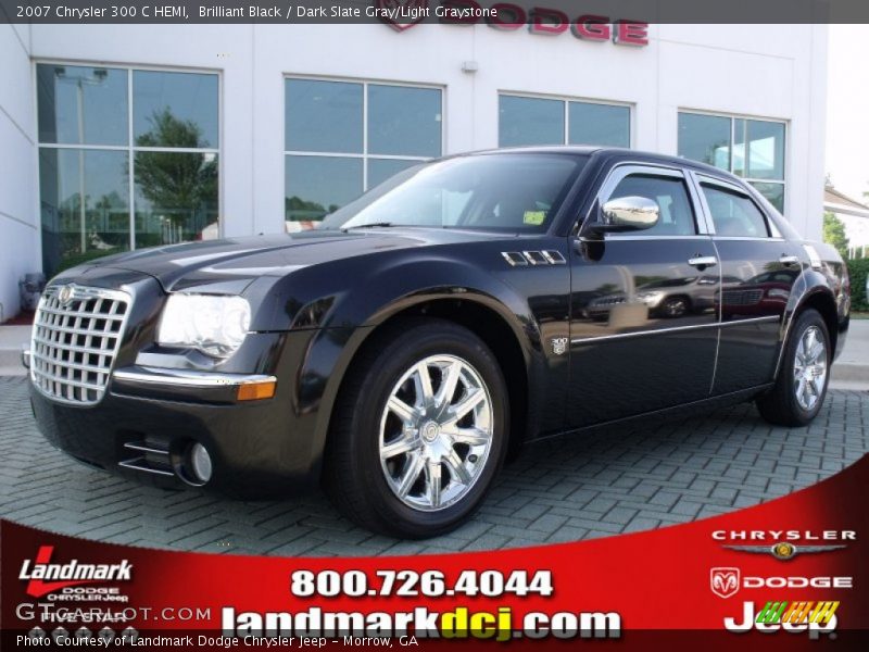 Brilliant Black / Dark Slate Gray/Light Graystone 2007 Chrysler 300 C HEMI